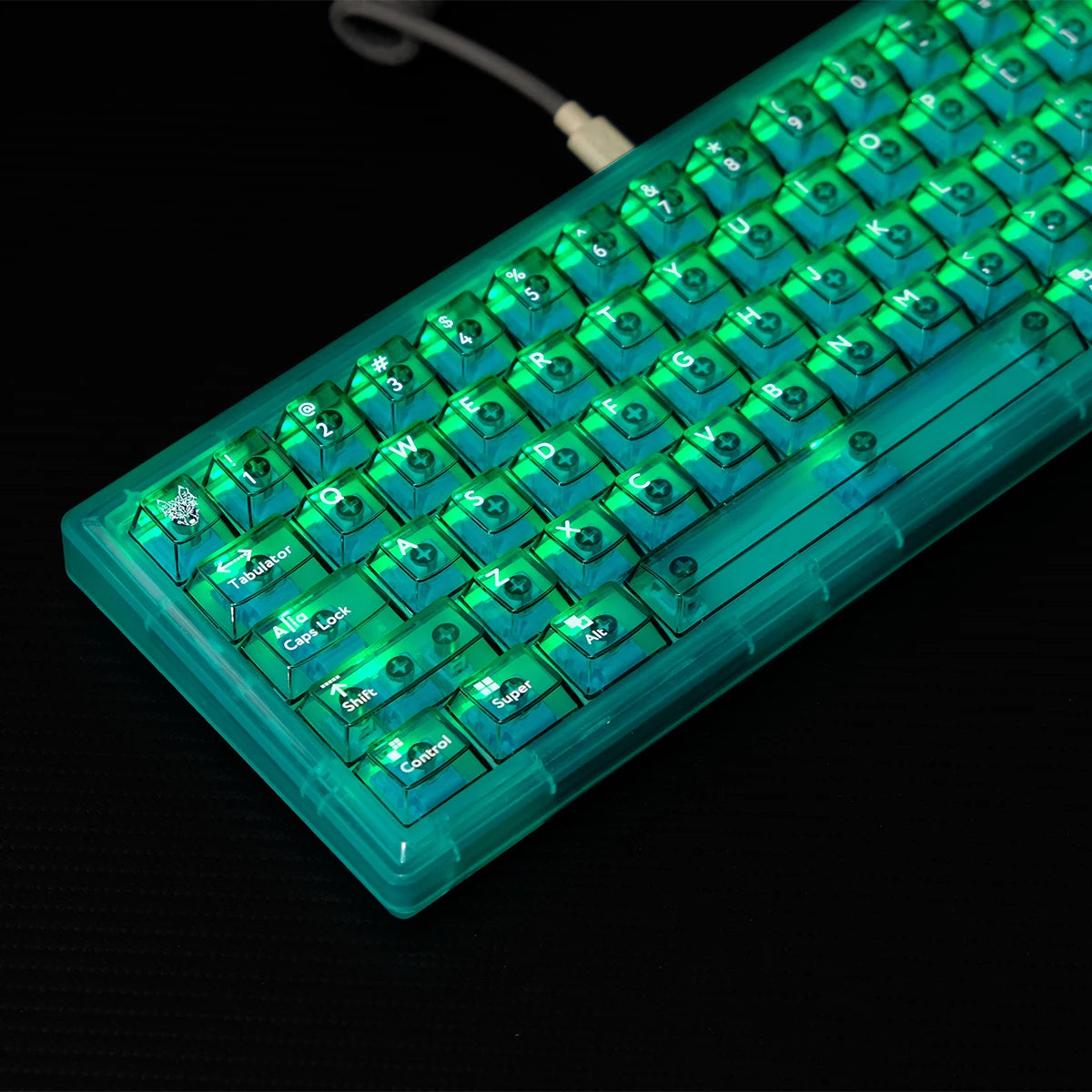 Purple Crystal Clear Keycaps Set 156 keys Cherry Profile Transparent Keycaps UV pad print For Mx Switches Mechanical Keyboard