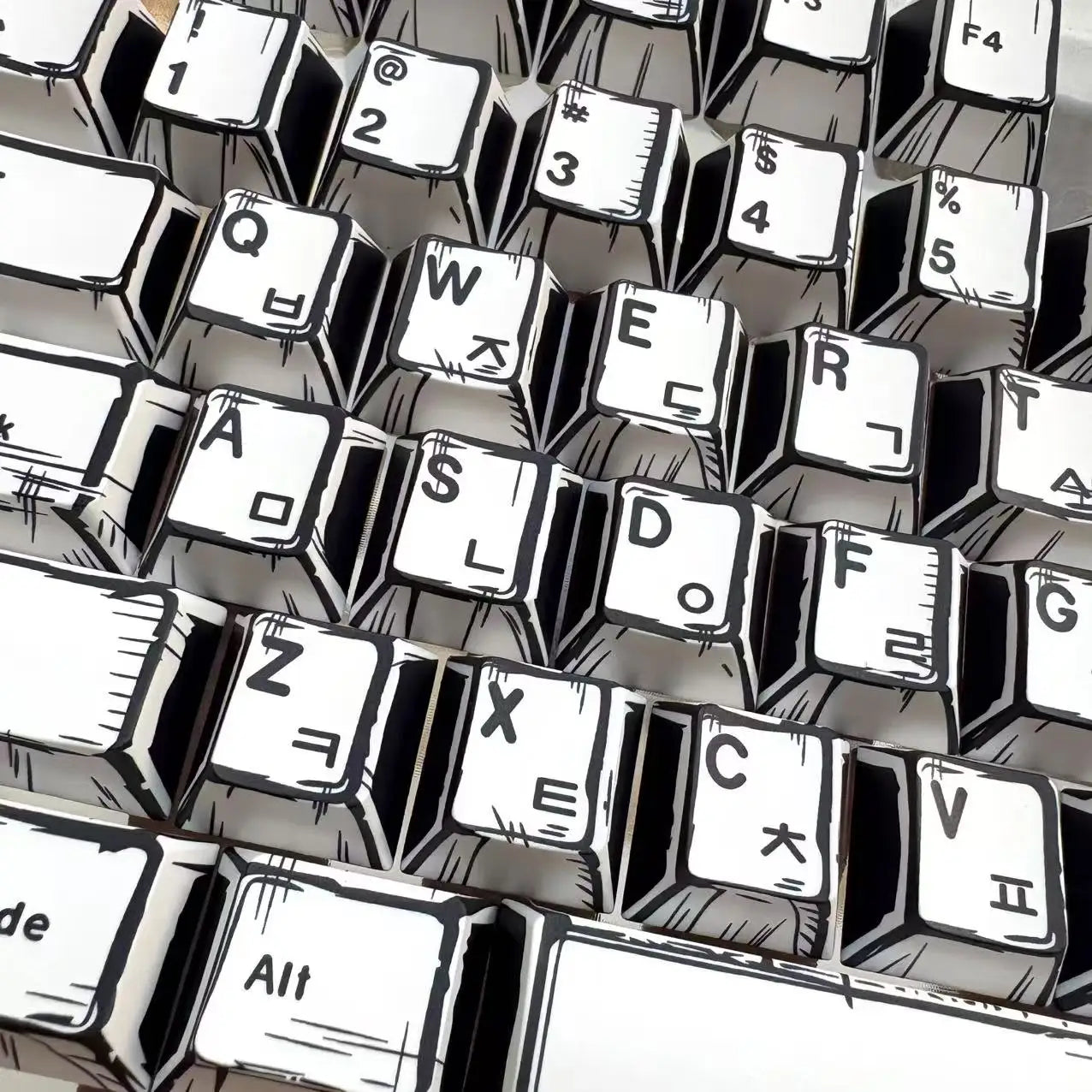 151 Keys Comic Theme Keycap Alice Set PBT Manga Style Keyboard Cap Cherry Profile Gaming KeyCap for Mechanical Keyboard 1.5u Alt