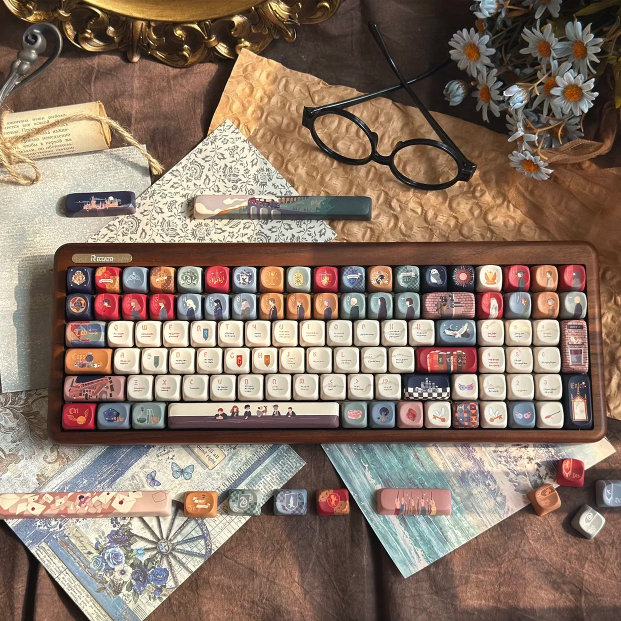 The Owl'S Letter Keycap 140keys Moa Cute Cartoon Sublimation Personalized Diy Customized Keycaps 6u For Mechanical Keyboard