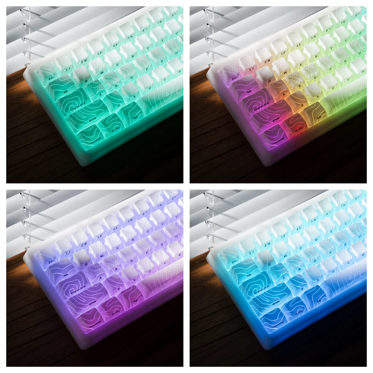 XVX Topographic New Version Pattern Shine-Through OEM Profile IMD-Tech Keycap Set 118 keys