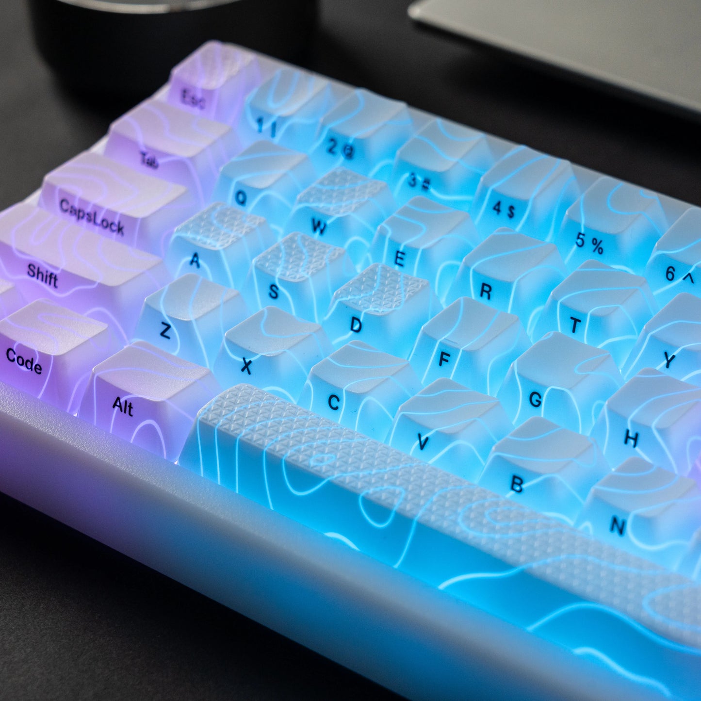 XVX Topographic New Version Pattern Shine-Through OEM Profile IMD-Tech Keycap Set 118 keys
