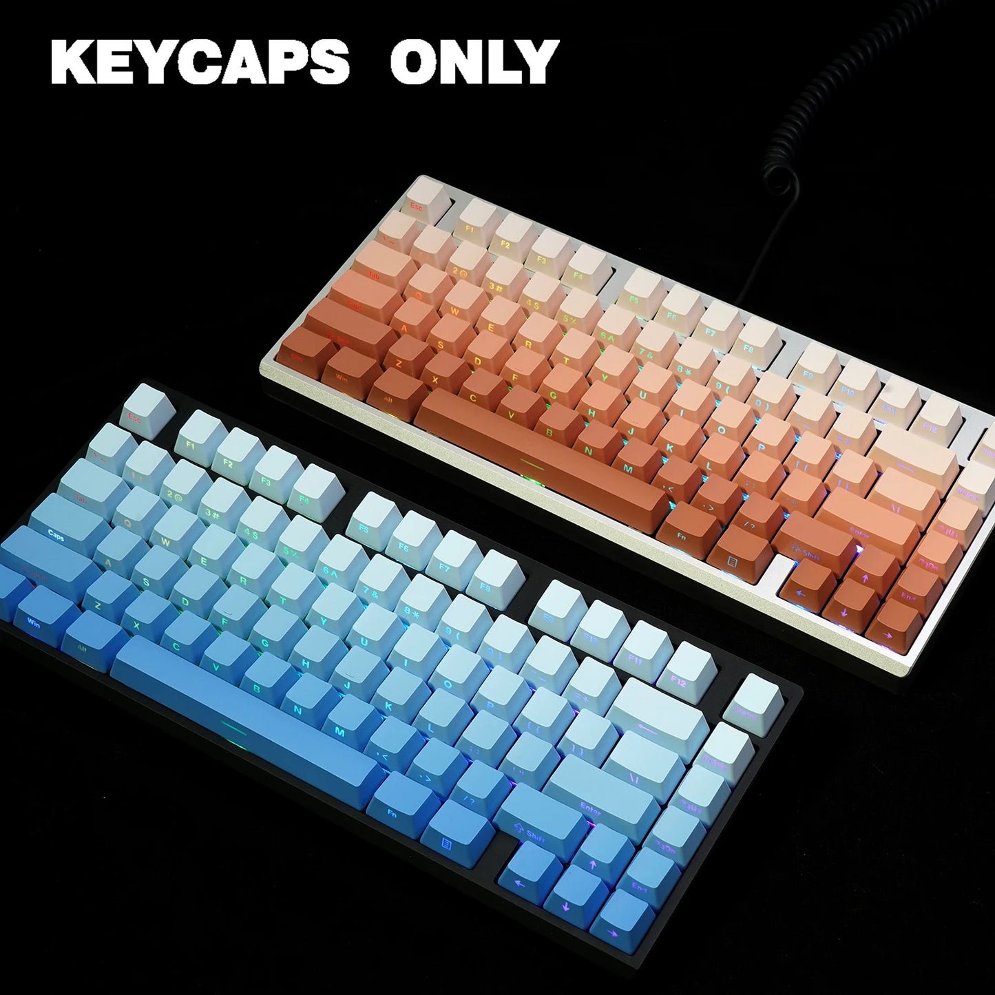 NPKC 漸層 OEM PBT 鍵帽 雙色注塑機械鍵盤鍵帽 客製化鍵帽 鍵帽 側邊印刷字元 136 鍵 背光