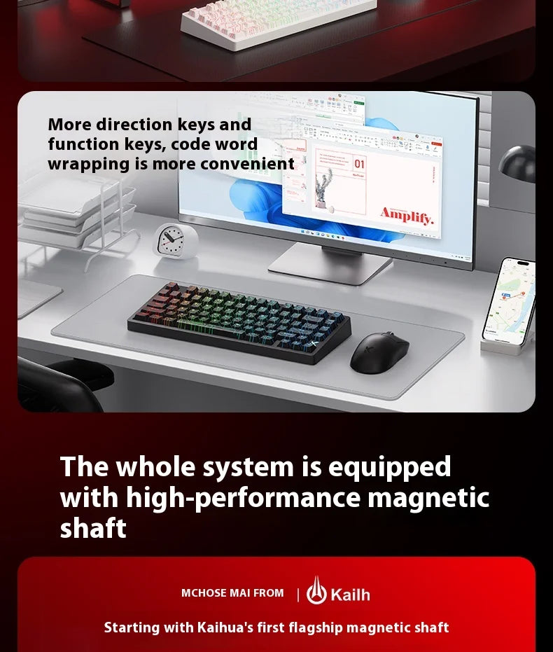 MCHOSE Jet 75 Mechancial Keyboard 8k Low Latency Magnetic Switch Esports Grade Gasket Structure Customized Wired Gaming Keyboard