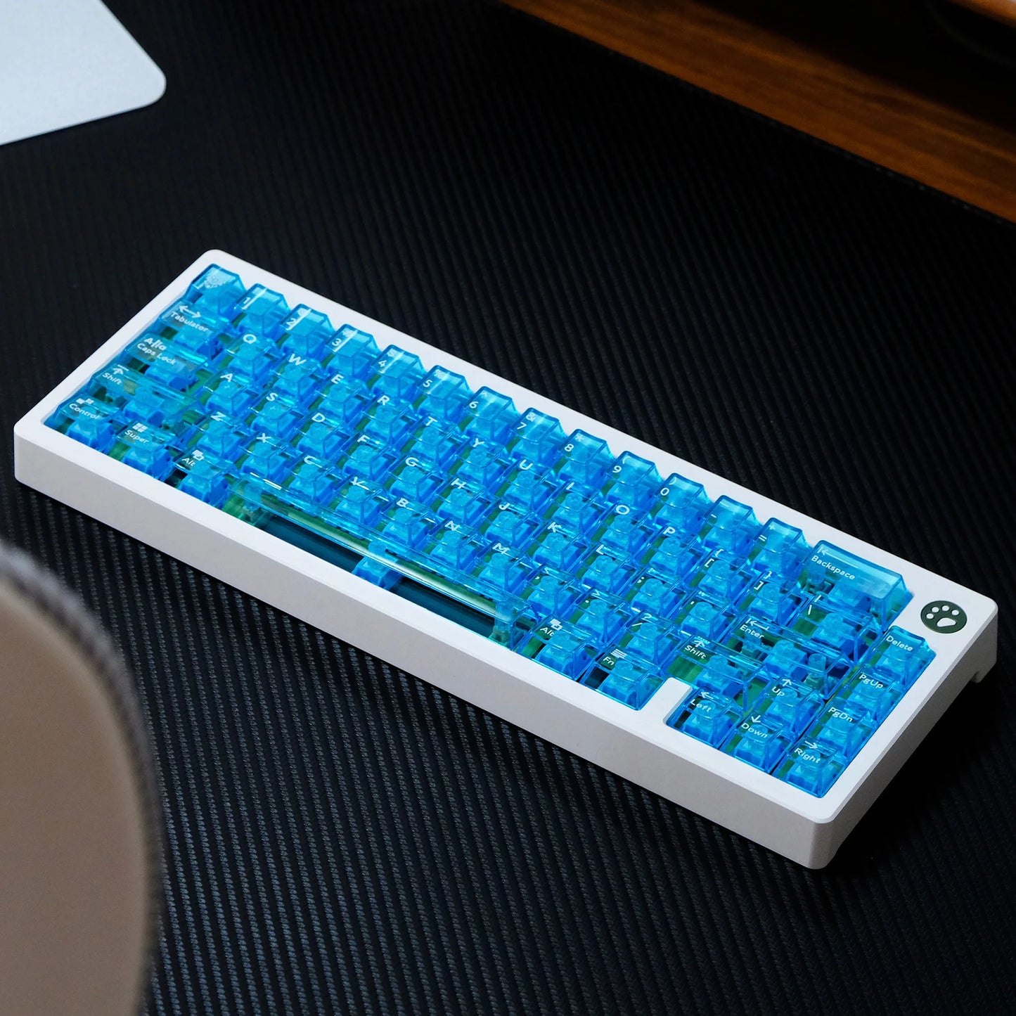 Purple Crystal Clear Keycaps Set 156 keys Cherry Profile Transparent Keycaps UV pad print For Mx Switches Mechanical Keyboard