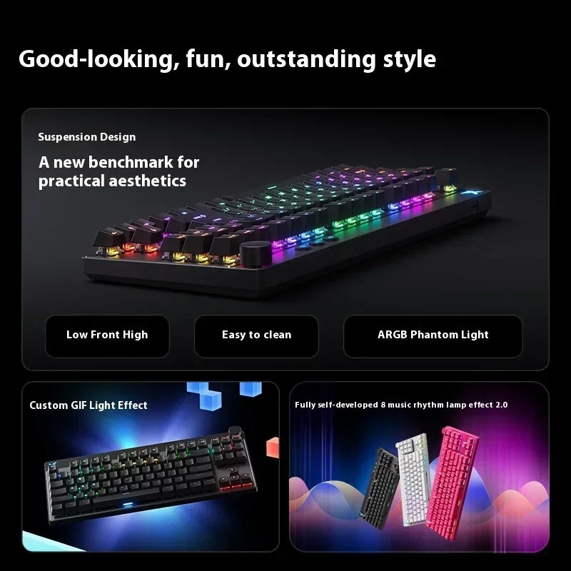 MCHOSE MIX87 Magnetic Switch Gaming Keyboards 8K 0.001mmRT RGB Light Custom Wired Mechanical Keyboard PC E-Sports Accessory Gift