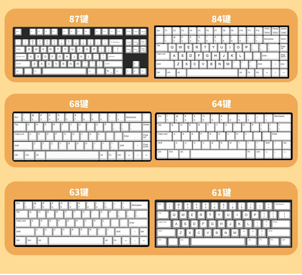 138/158key orange themed keycaps MDA profile Pbt thermal sublimation original cute keycaps mechanical game keyboard key cap gift
