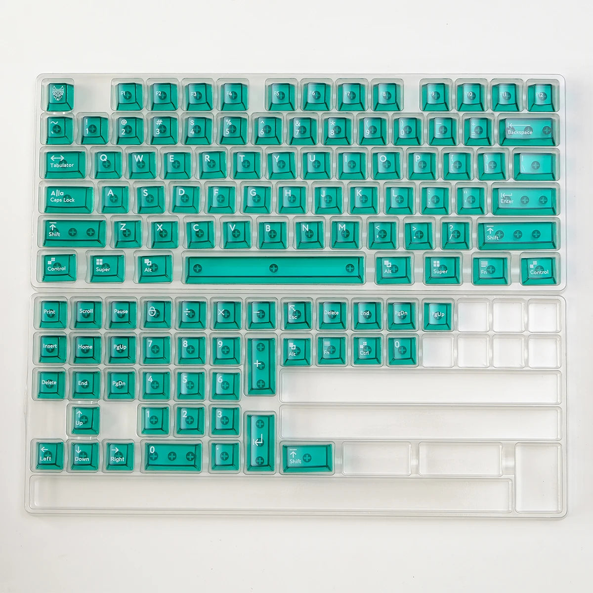 Purple Crystal Clear Keycaps Set 156 keys Cherry Profile Transparent Keycaps UV pad print For Mx Switches Mechanical Keyboard