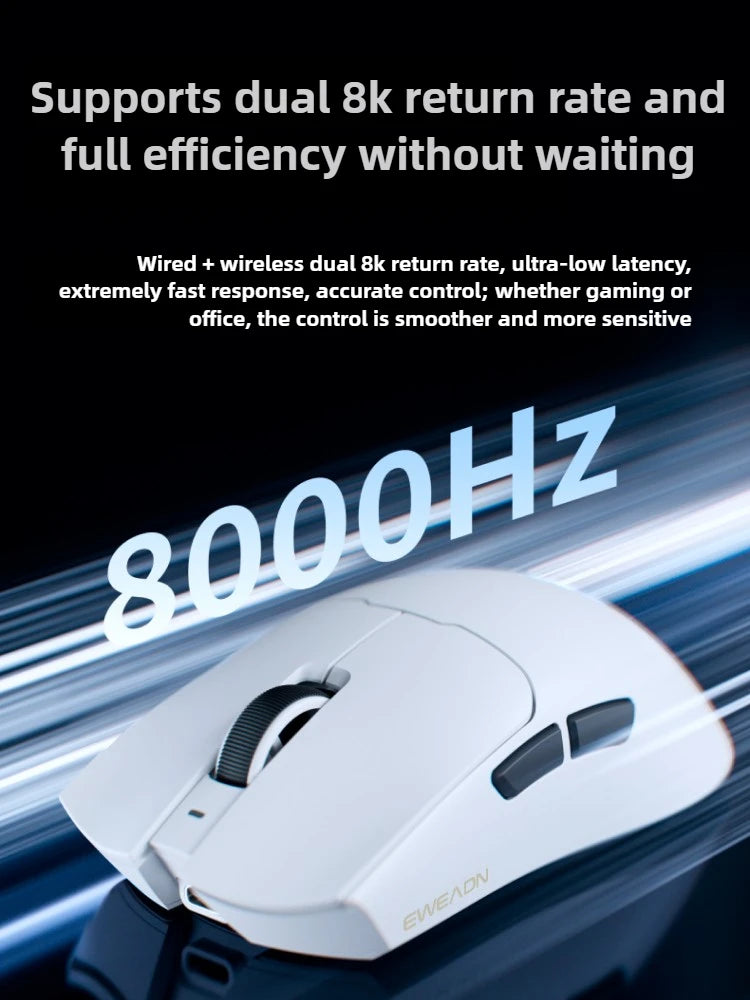 EWEADN S9 Pro/S9 Ultra Wireless Dual-model PAW3395/PAW3950 Lightweight Ergonomics Pc Accessories 8K E-sports Gamer Mouse Gift