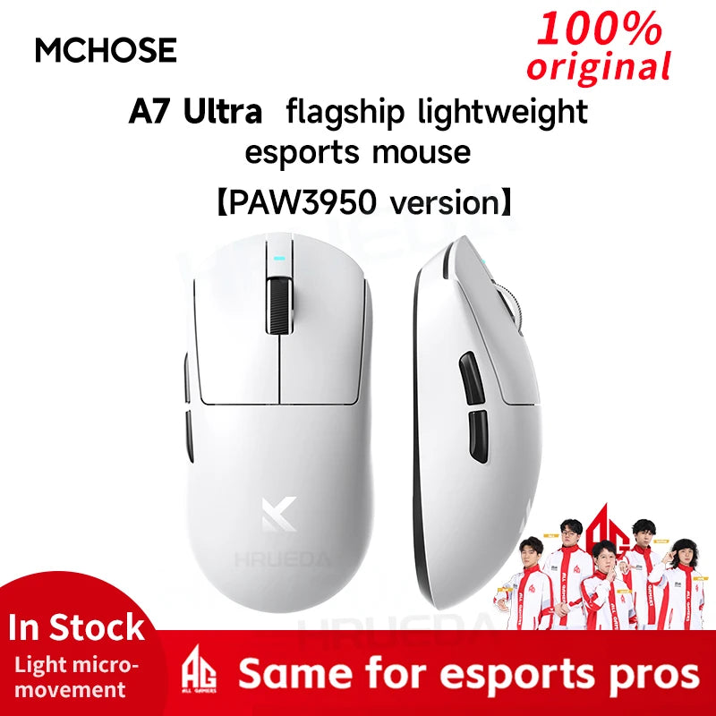 MCHOSE A7 Pro Ultra系列 2.4g無線遊戲電競滑鼠 PAW3950 客製化輕量化低延遲人體工學配件