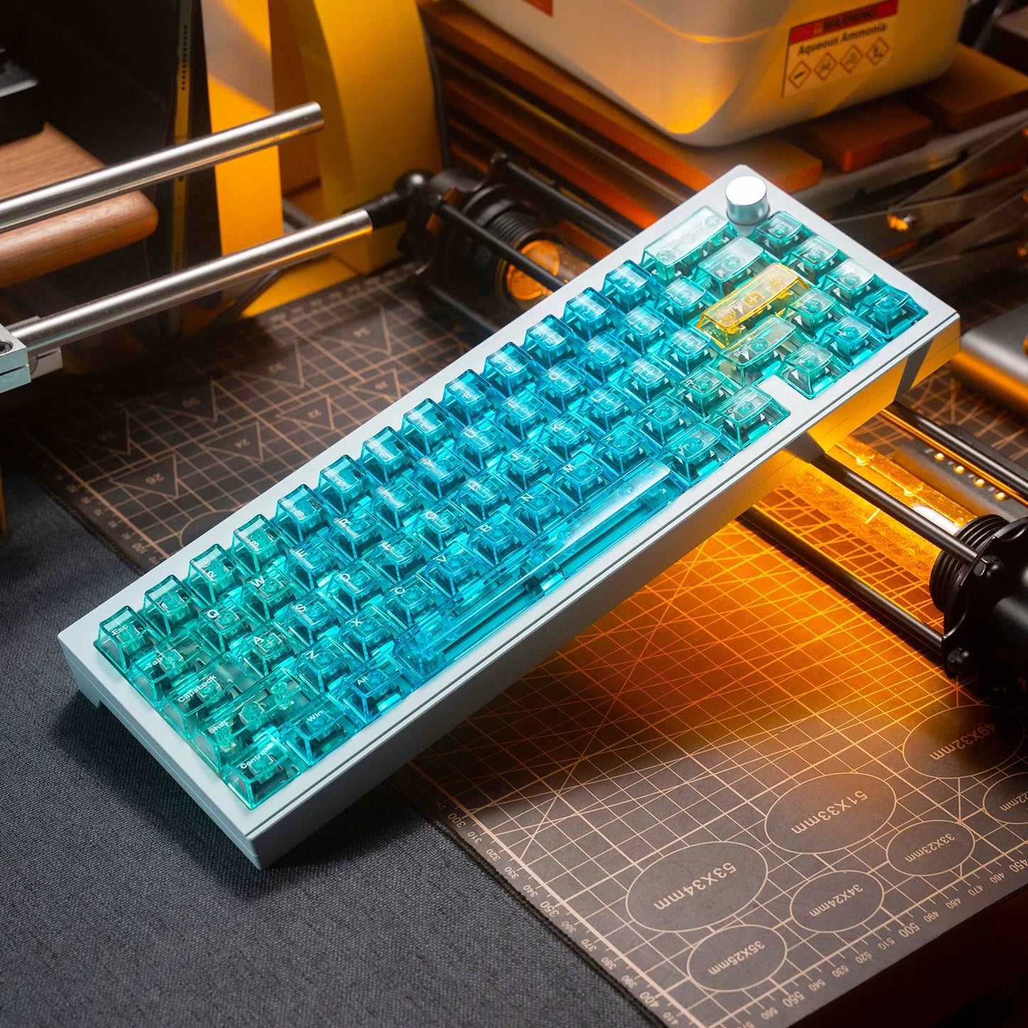 Purple Crystal Clear Keycaps Set 156 keys Cherry Profile Transparent Keycaps UV pad print For Mx Switches Mechanical Keyboard