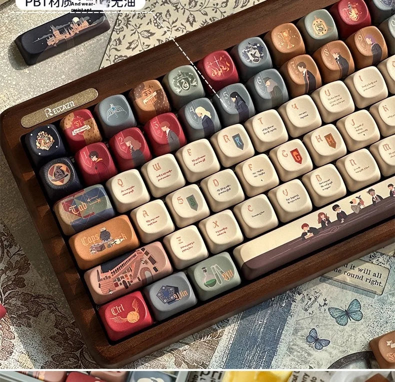 The Owl'S Letter Keycap 140keys Moa Cute Cartoon Sublimation Personalized Diy Customized Keycaps 6u For Mechanical Keyboard