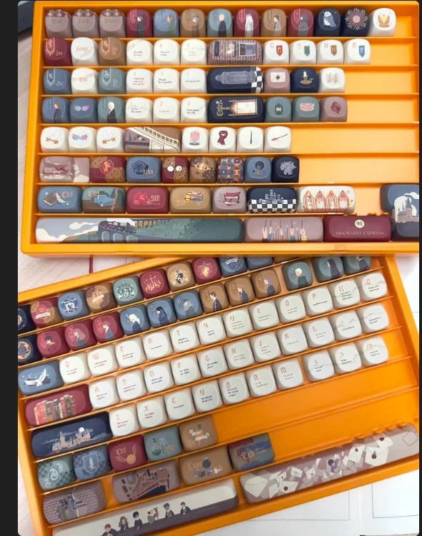 The Owl'S Letter Keycap 140keys Moa Cute Cartoon Sublimation Personalized Diy Customized Keycaps 6u For Mechanical Keyboard