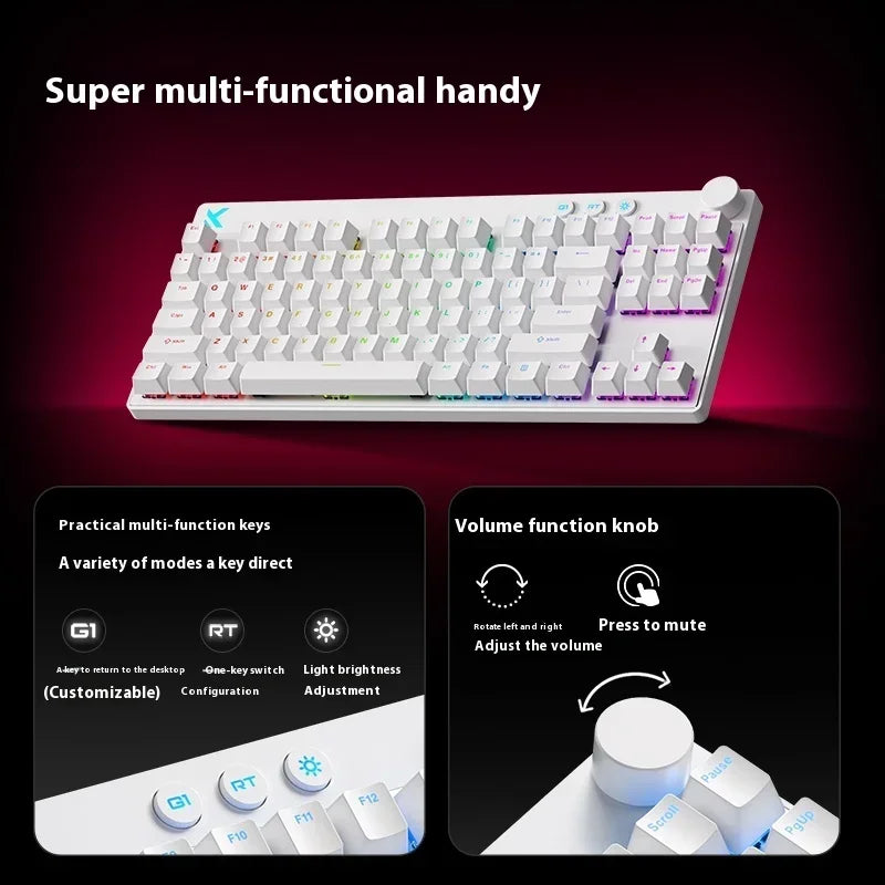 MCHOSE MIX87 Magnetic Switch Gaming Keyboards 8K 0.001mmRT RGB Light Custom Wired Mechanical Keyboard PC E-Sports Accessory Gift