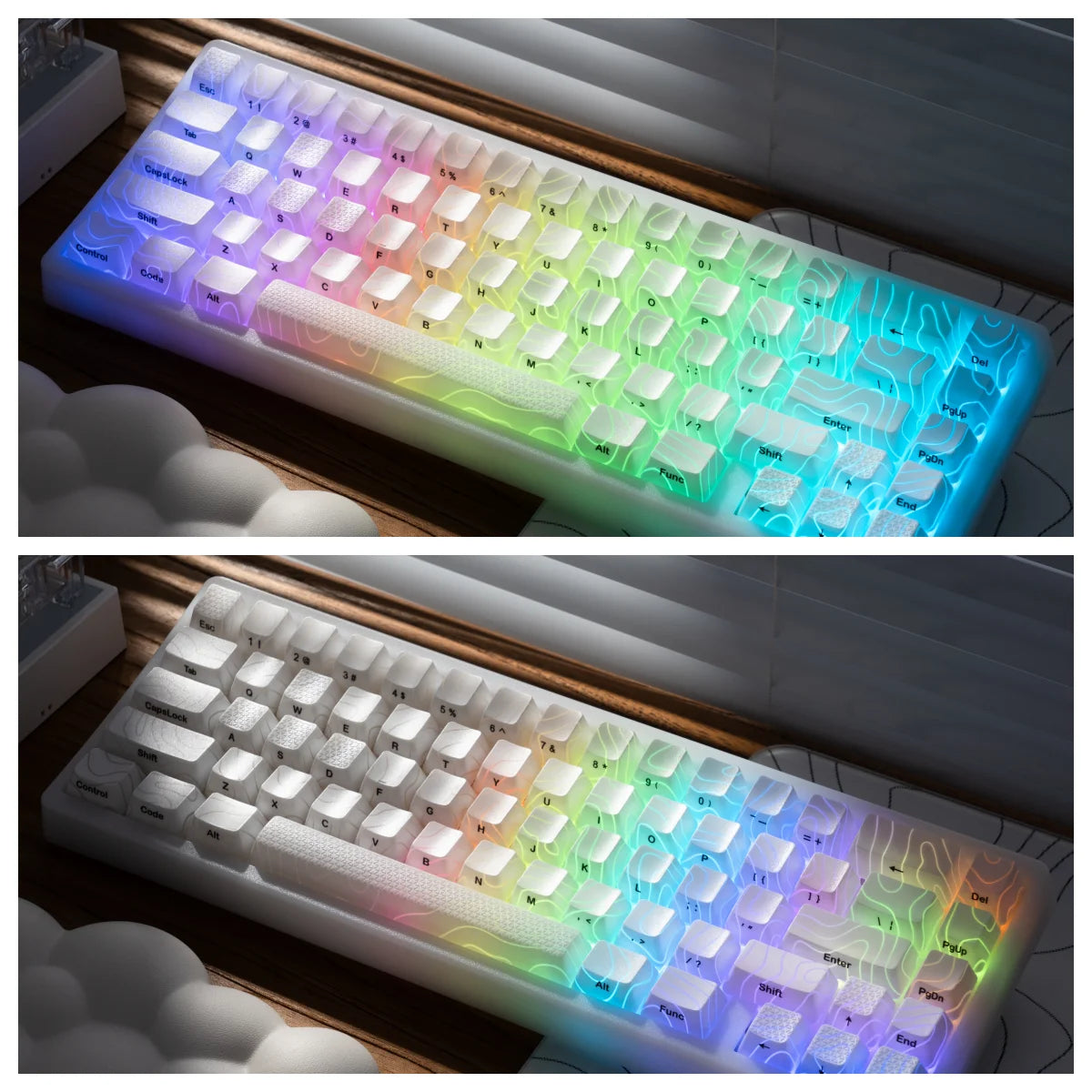 XVX Topographic New Version Pattern Shine-Through OEM Profile IMD-Tech Keycap Set 118 keys