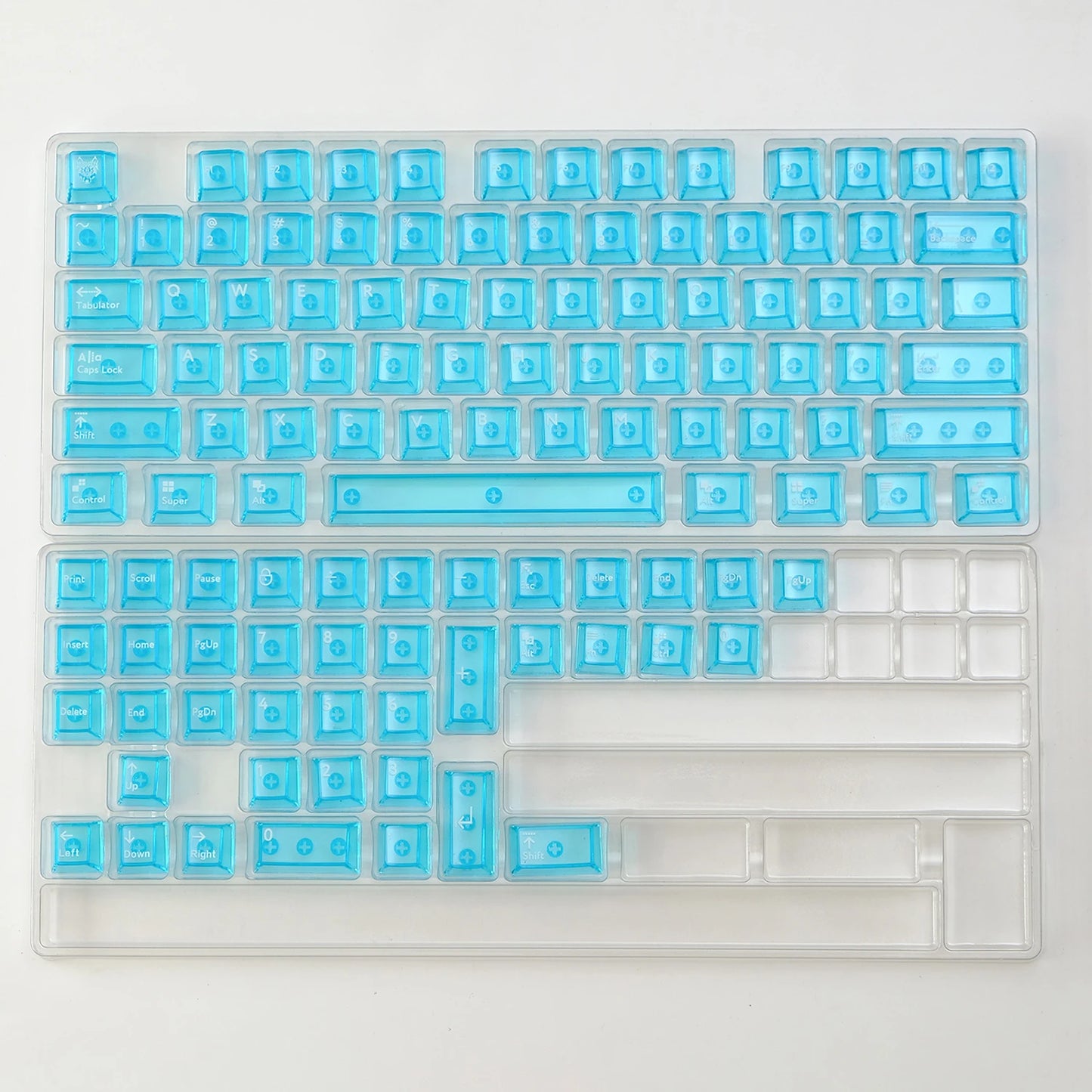 Purple Crystal Clear Keycaps Set 156 keys Cherry Profile Transparent Keycaps UV pad print For Mx Switches Mechanical Keyboard