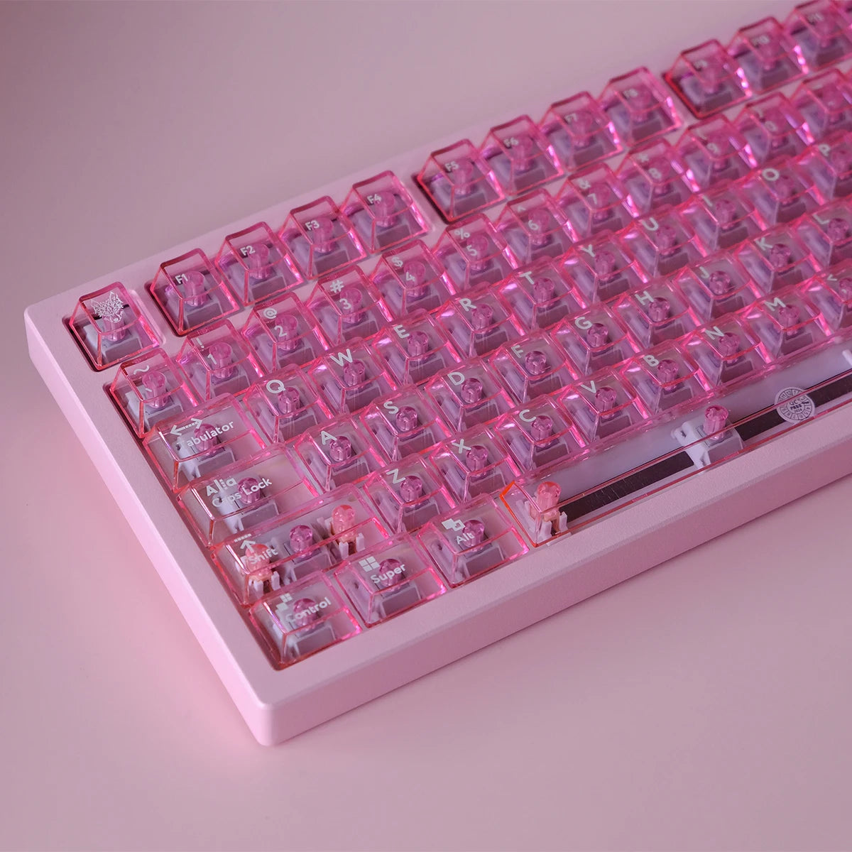 Purple Crystal Clear Keycaps Set 156 keys Cherry Profile Transparent Keycaps UV pad print For Mx Switches Mechanical Keyboard