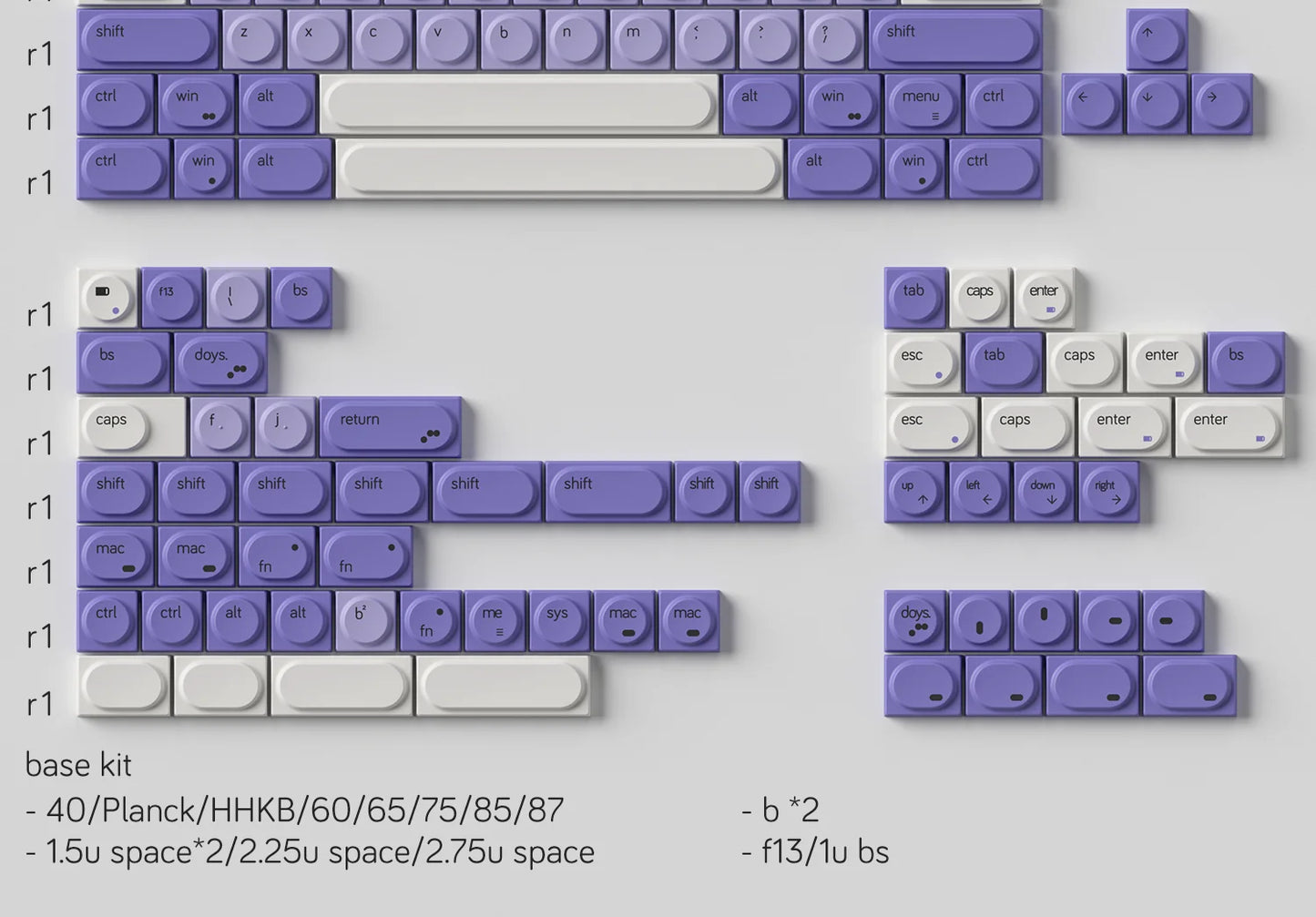 Keycaps Taro Milk Purple White Pbt Sublimation Building Blocks Toy Keycaps 155Keys For Diy Aula 75 Customized Keycap