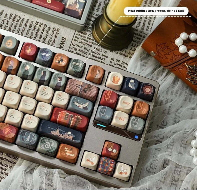 The Owl'S Letter Keycap 140keys Moa Cute Cartoon Sublimation Personalized Diy Customized Keycaps 6u For Mechanical Keyboard