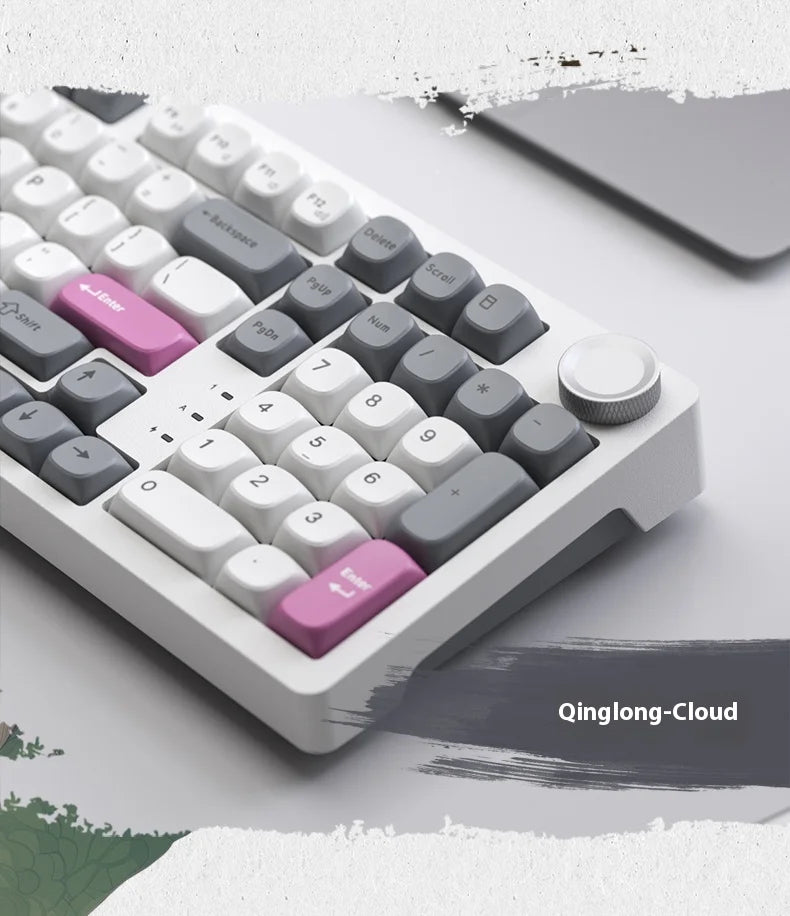 SKN Qinglong Mechanical Keyboard Three-Mode Connection Gasket Structure Hot Plug Low Latency Gaming Keyboard Work Effortlessly