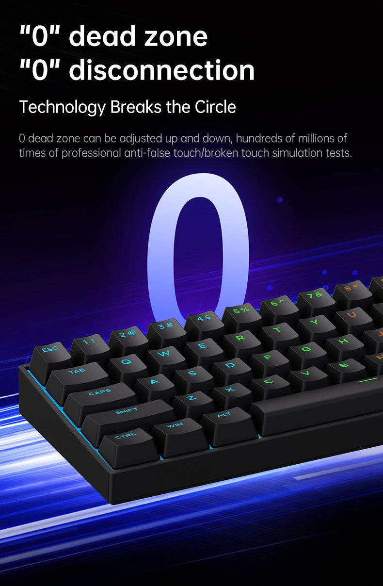 MCHOSE ACE68 Magnetic Keyboard Wired Mechanical ACE60 Pro for Gaming 0.01mm RapidTrigg 8000Hz SOCD/Rs 0.125ms 128K Sampling Rate