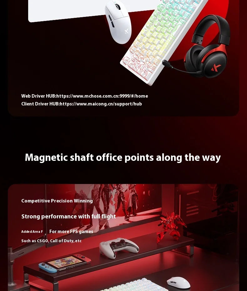 MCHOSE Jet 75 Mechancial Keyboard 8k Low Latency Magnetic Switch Esports Grade Gasket Structure Customized Wired Gaming Keyboard