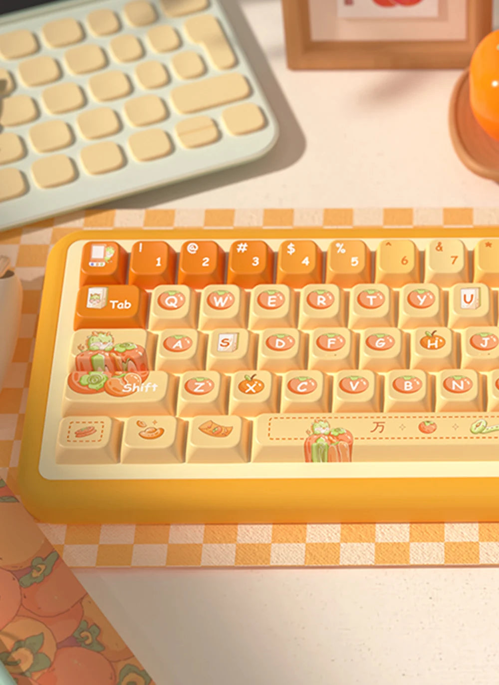 138/158key orange themed keycaps MDA profile Pbt thermal sublimation original cute keycaps mechanical game keyboard key cap gift