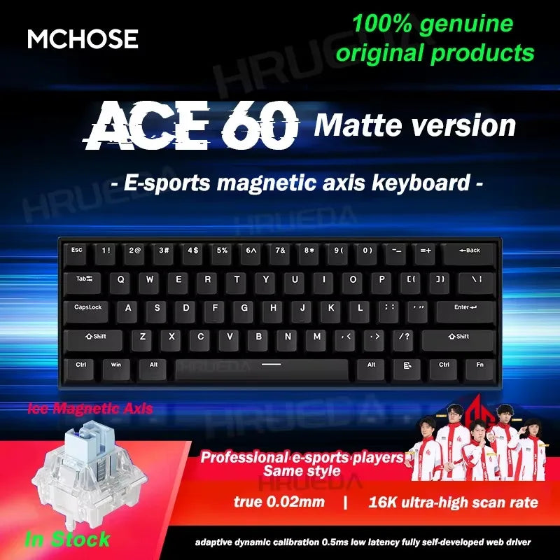 MCHOSE ACE68 Magnetic Keyboard Wired Mechanical ACE60 Pro for Gaming 0.01mm RapidTrigg 8000Hz SOCD/Rs 0.125ms 128K Sampling Rate