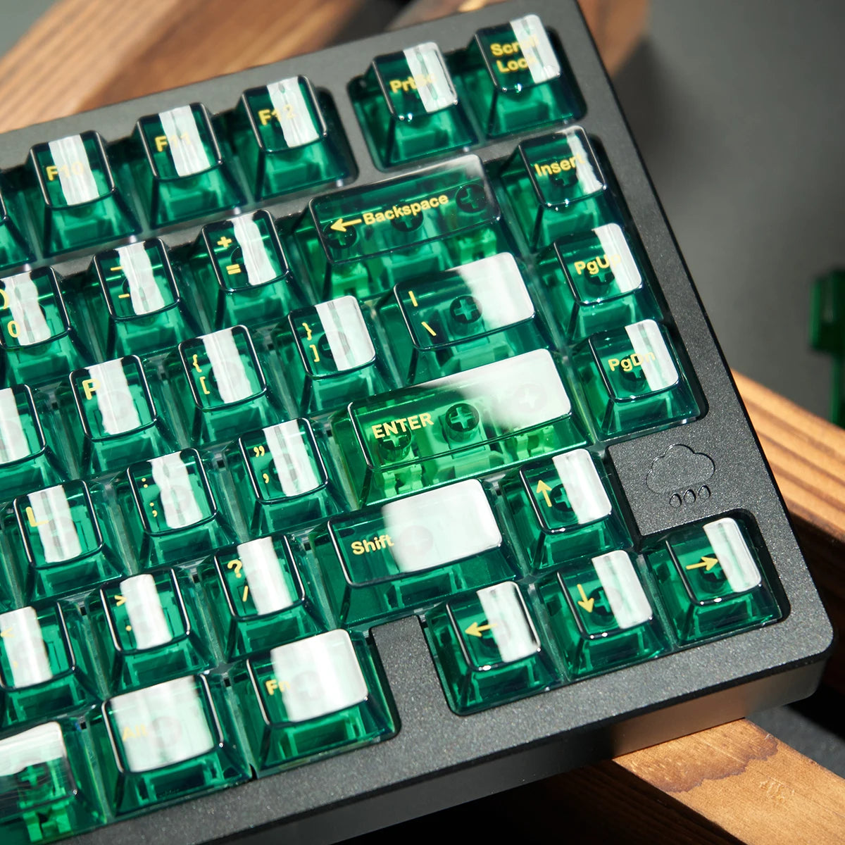 Purple Crystal Clear Keycaps Set 156 keys Cherry Profile Transparent Keycaps UV pad print For Mx Switches Mechanical Keyboard