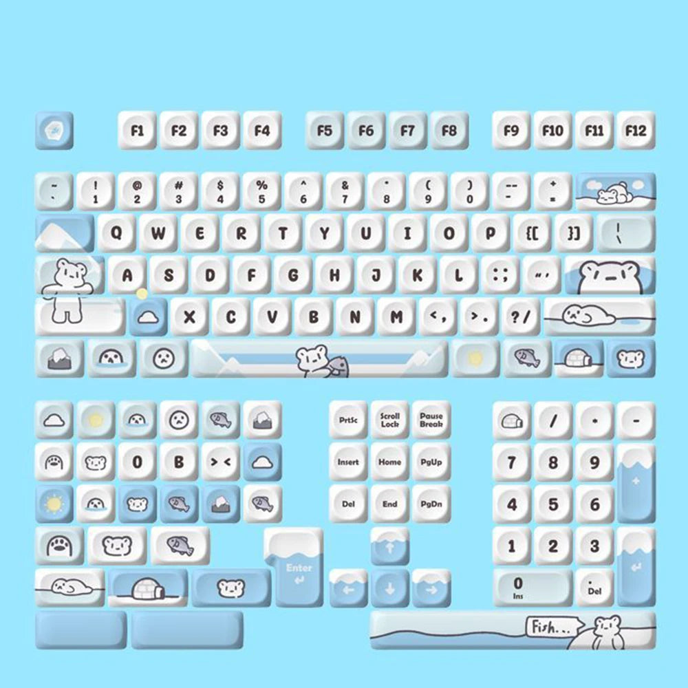 130+ Keys MOA Profile KT Cat PBT Keycaps Customs 5 Side Dye Sub Key caps for Cherry Gateron MX Switches Mechanical Keyboards