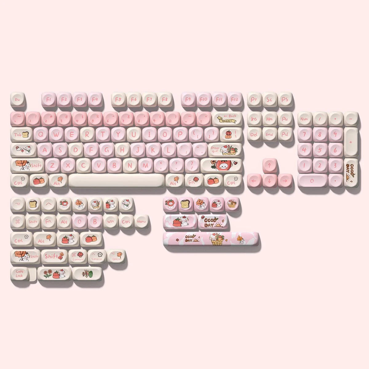 130+ Keys MOA Profile KT Cat PBT Keycaps Customs 5 Side Dye Sub Key caps for Cherry Gateron MX Switches Mechanical Keyboards