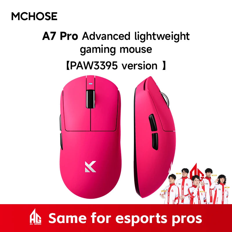 MCHOSE A7 Pro Ultra系列 2.4g無線遊戲電競滑鼠 PAW3950 客製化輕量化低延遲人體工學配件