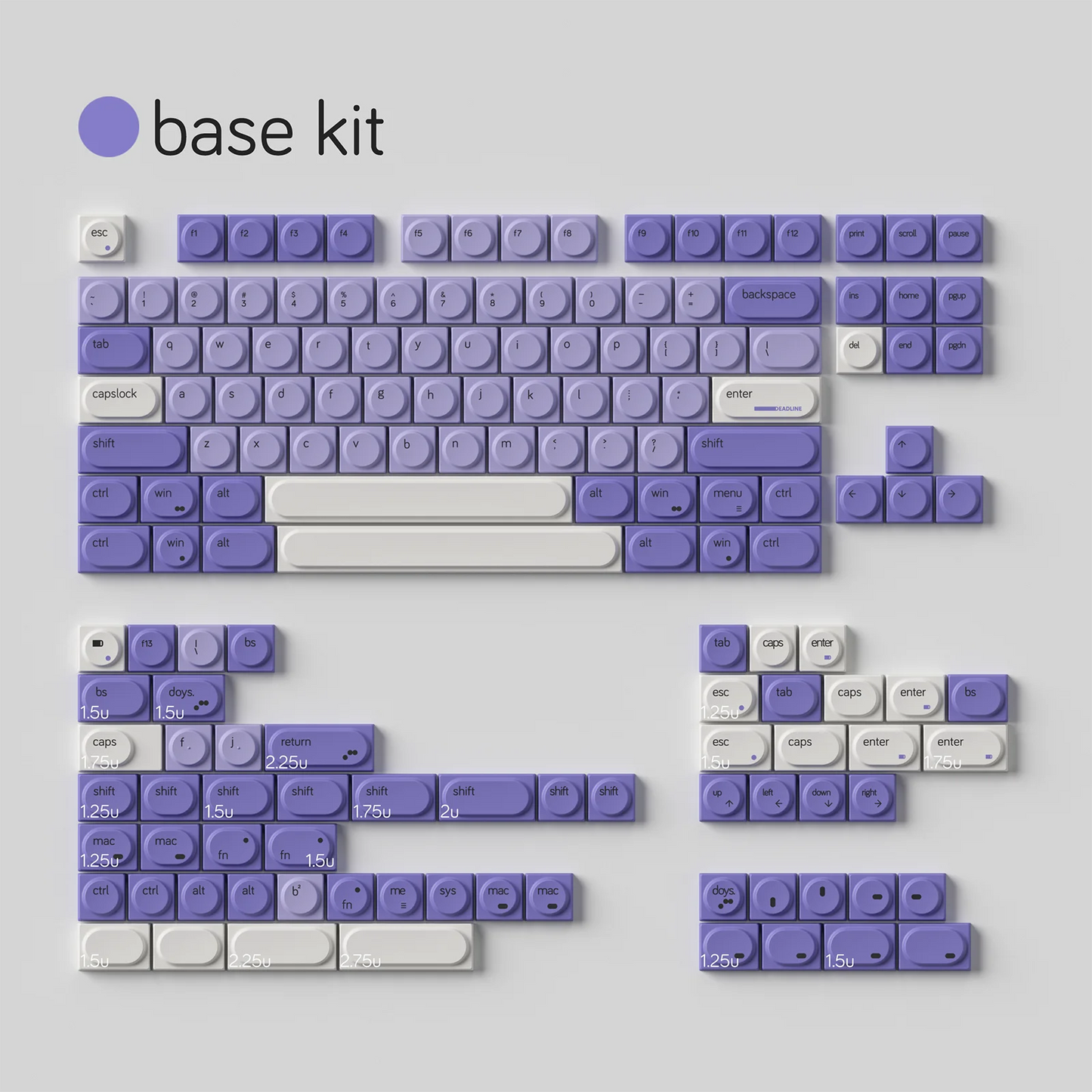 Keycaps Taro Milk Purple White Pbt Sublimation Building Blocks Toy Keycaps 155Keys For Diy Aula 75 Customized Keycap
