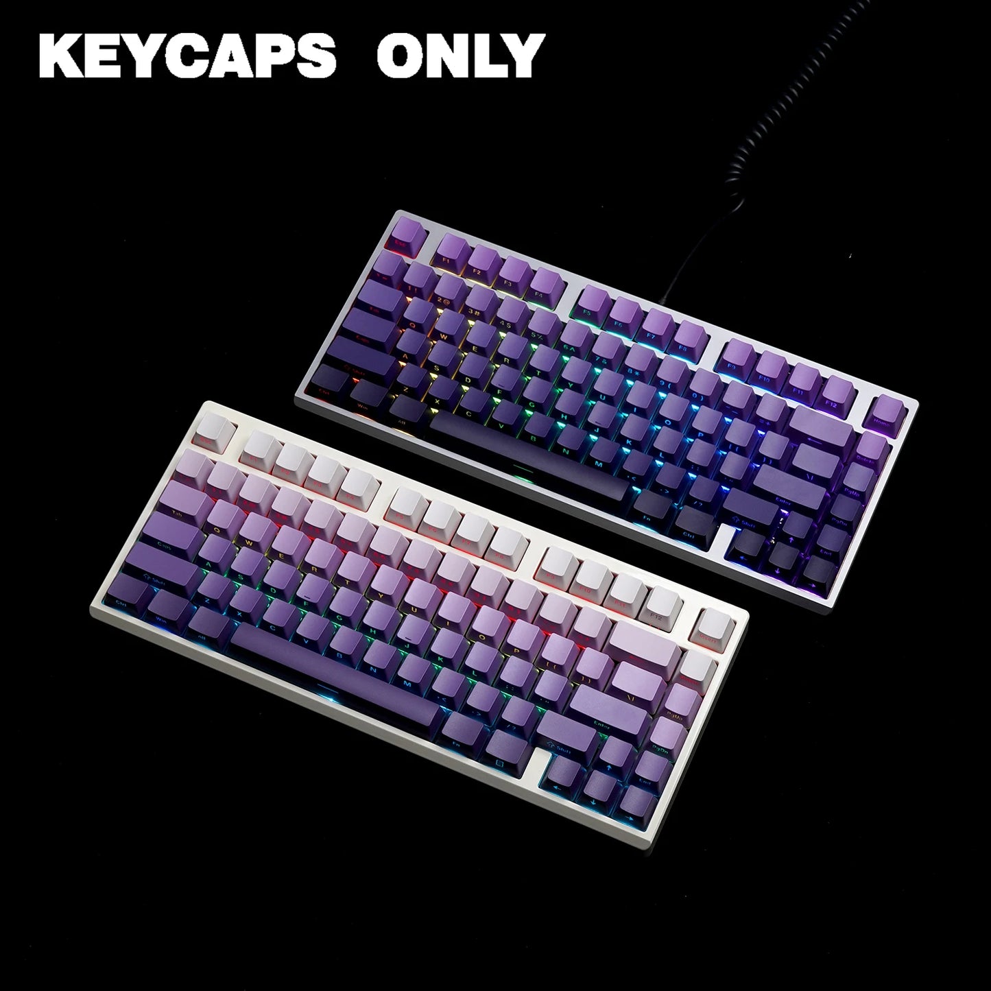NPKC 漸層 OEM PBT 鍵帽 雙色注塑機械鍵盤鍵帽 客製化鍵帽 鍵帽 側邊印刷字元 136 鍵 背光