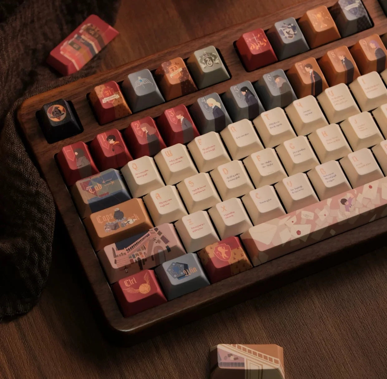 The Owl'S Letter Keycap 140keys Moa Cute Cartoon Sublimation Personalized Diy Customized Keycaps 6u For Mechanical Keyboard