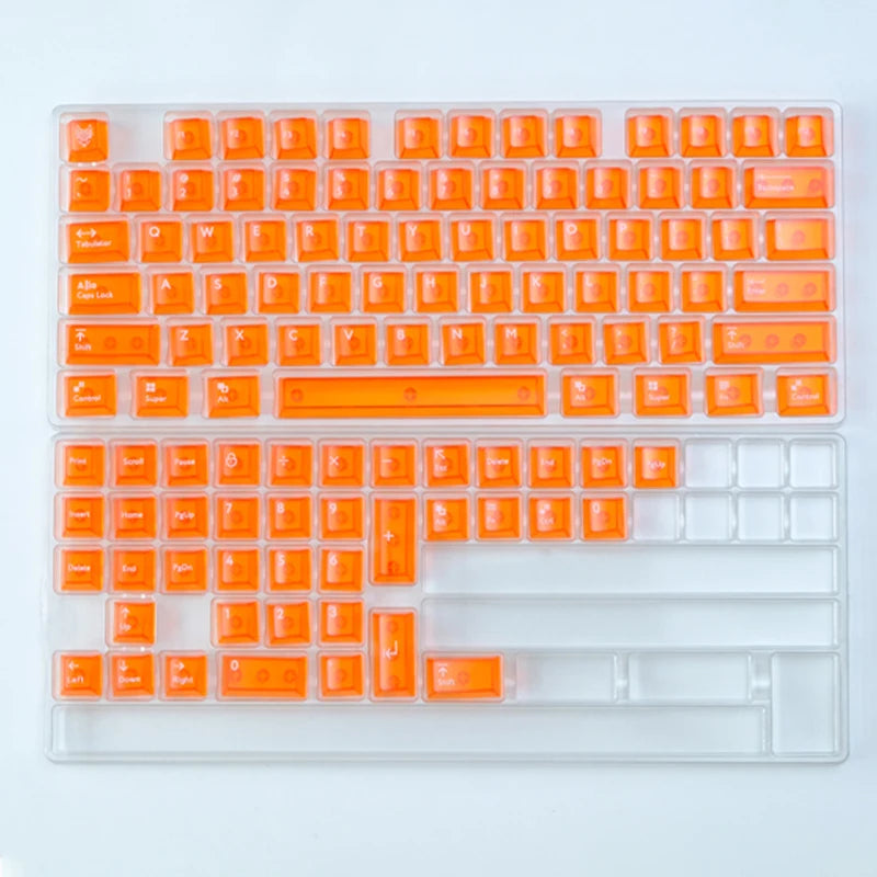 Purple Crystal Clear Keycaps Set 156 keys Cherry Profile Transparent Keycaps UV pad print For Mx Switches Mechanical Keyboard