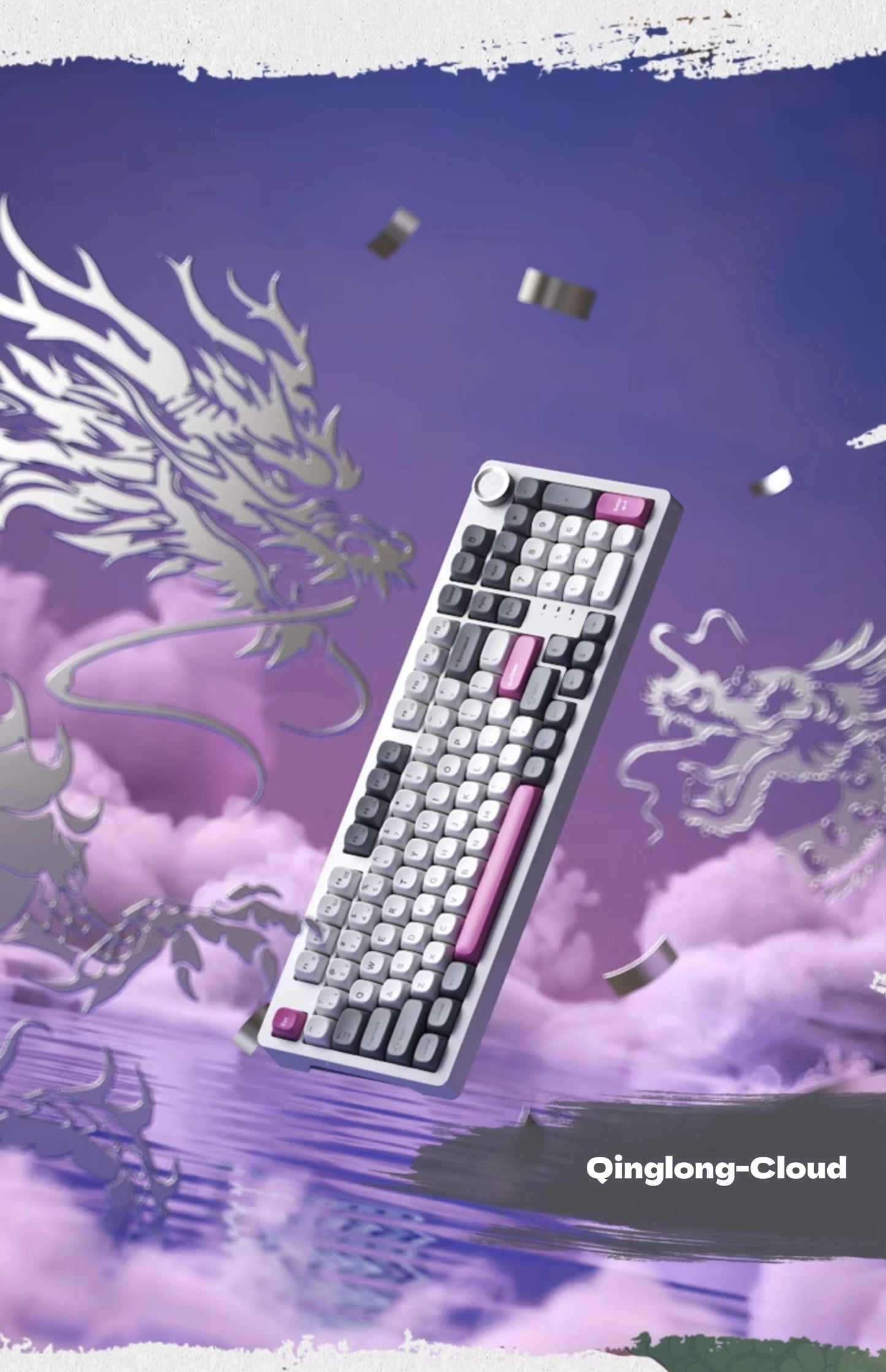 SKN Qinglong Mechanical Keyboard Three-Mode Connection Gasket Structure Hot Plug Low Latency Gaming Keyboard Work Effortlessly