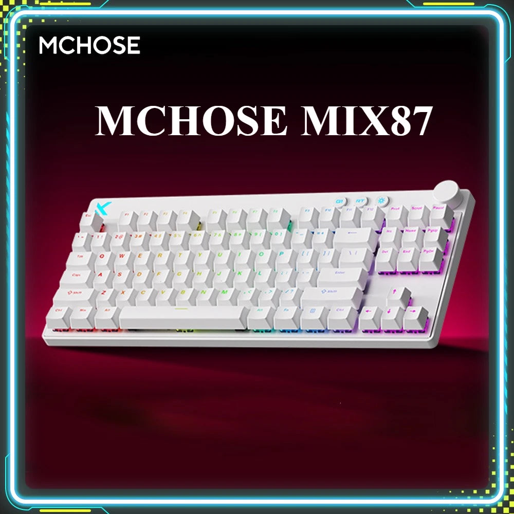 MCHOSE MIX87 Magnetic Switch Gaming Keyboards 8K 0.001mmRT RGB Light Custom Wired Mechanical Keyboard PC E-Sports Accessory Gift