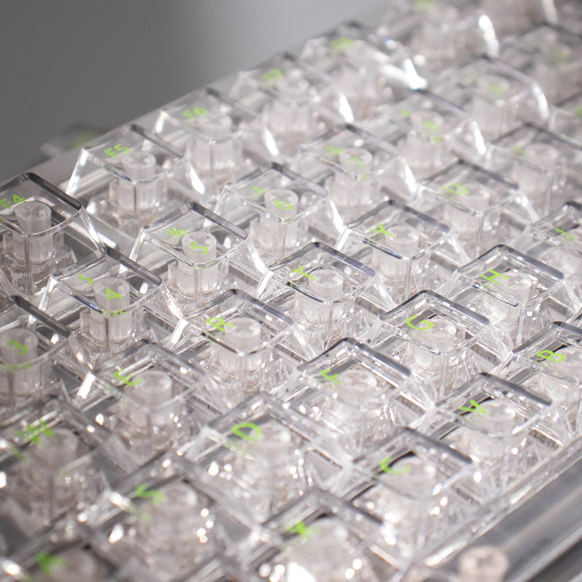 Purple Crystal Clear Keycaps Set 156 keys Cherry Profile Transparent Keycaps UV pad print For Mx Switches Mechanical Keyboard