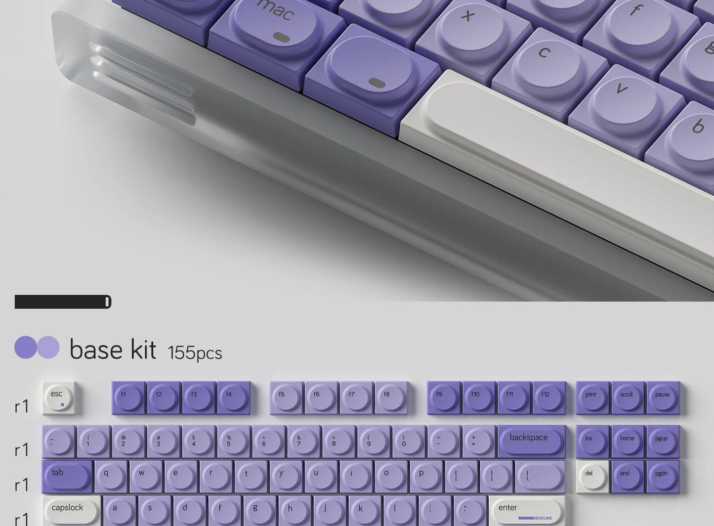 Keycaps Taro Milk Purple White Pbt Sublimation Building Blocks Toy Keycaps 155Keys For Diy Aula 75 Customized Keycap
