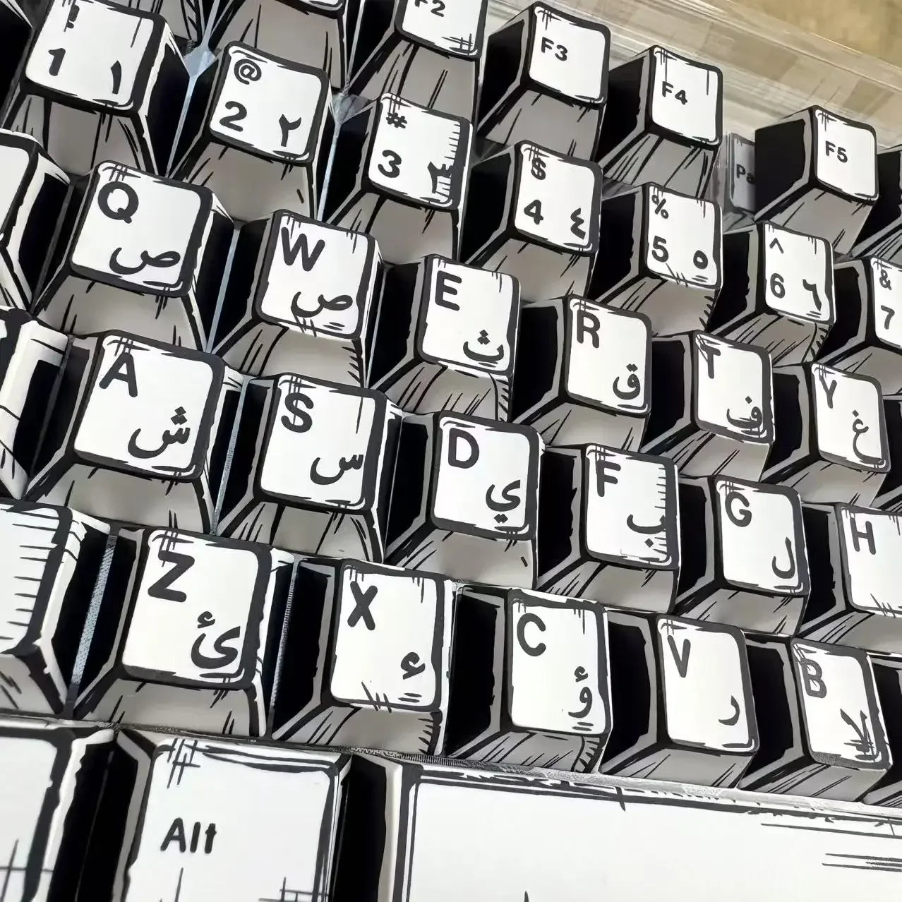 151 Keys Comic Theme Keycap Alice Set PBT Manga Style Keyboard Cap Cherry Profile Gaming KeyCap for Mechanical Keyboard 1.5u Alt