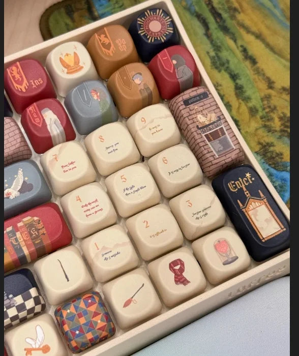 The Owl'S Letter Keycap 140keys Moa Cute Cartoon Sublimation Personalized Diy Customized Keycaps 6u For Mechanical Keyboard