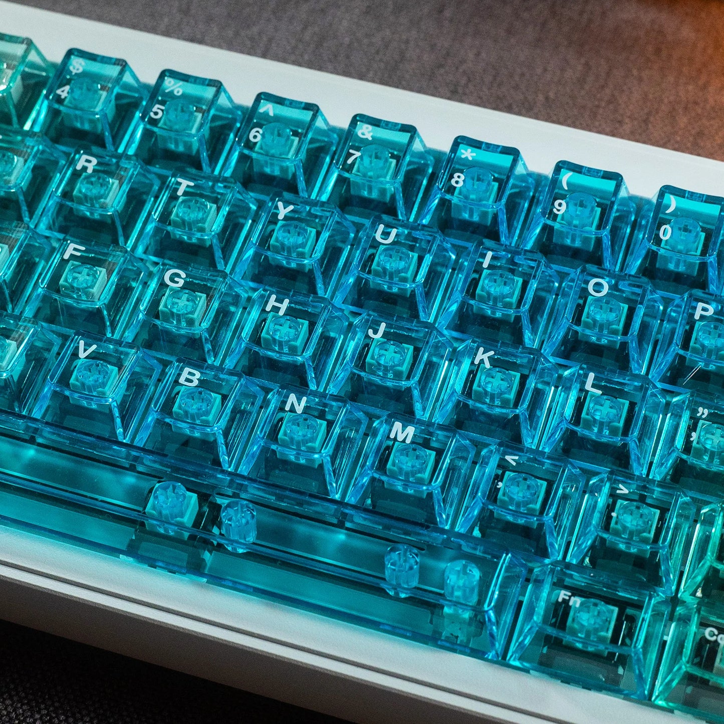 Purple Crystal Clear Keycaps Set 156 keys Cherry Profile Transparent Keycaps UV pad print For Mx Switches Mechanical Keyboard
