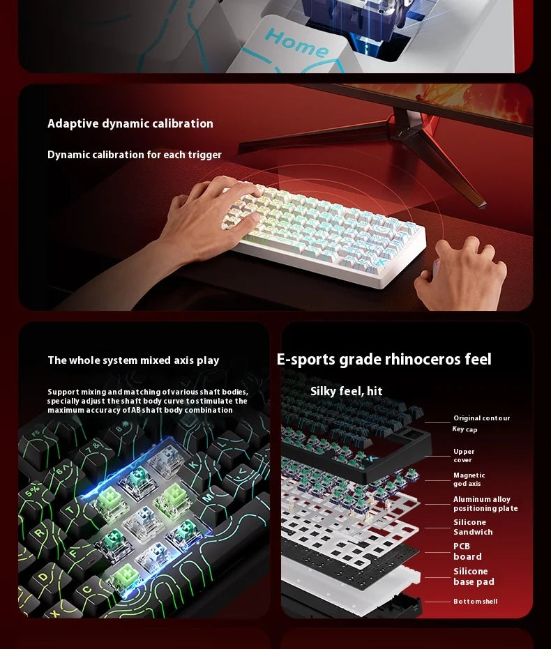 MCHOSE Jet 75 Mechancial Keyboard 8k Low Latency Magnetic Switch Esports Grade Gasket Structure Customized Wired Gaming Keyboard
