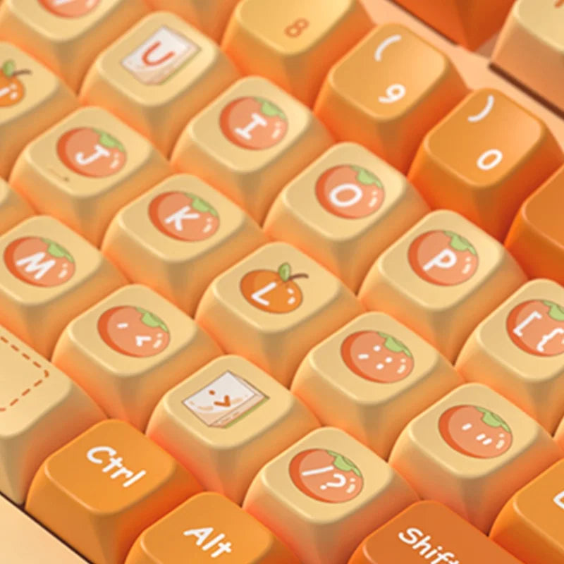 138/158key orange themed keycaps MDA profile Pbt thermal sublimation original cute keycaps mechanical game keyboard key cap gift