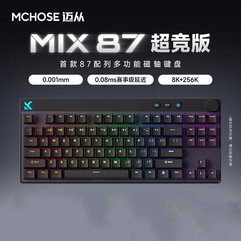 MCHOSE MIX87 Magnetic Switch Gaming Keyboards 8K 0.001mmRT RGB Light Custom Wired Mechanical Keyboard PC E-Sports Accessory Gift