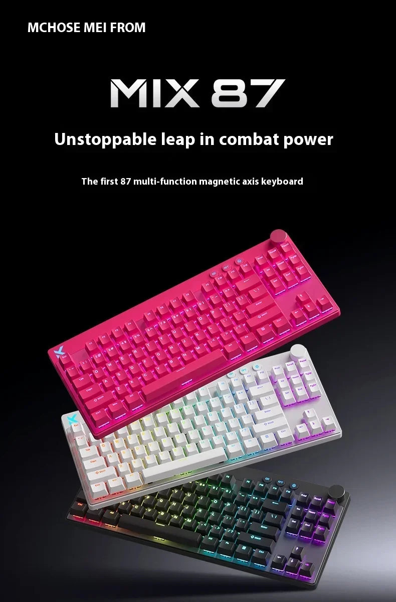 MCHOSE MIX87 Magnetic Switch Gaming Keyboards 8K 0.001mmRT RGB Light Custom Wired Mechanical Keyboard PC E-Sports Accessory Gift