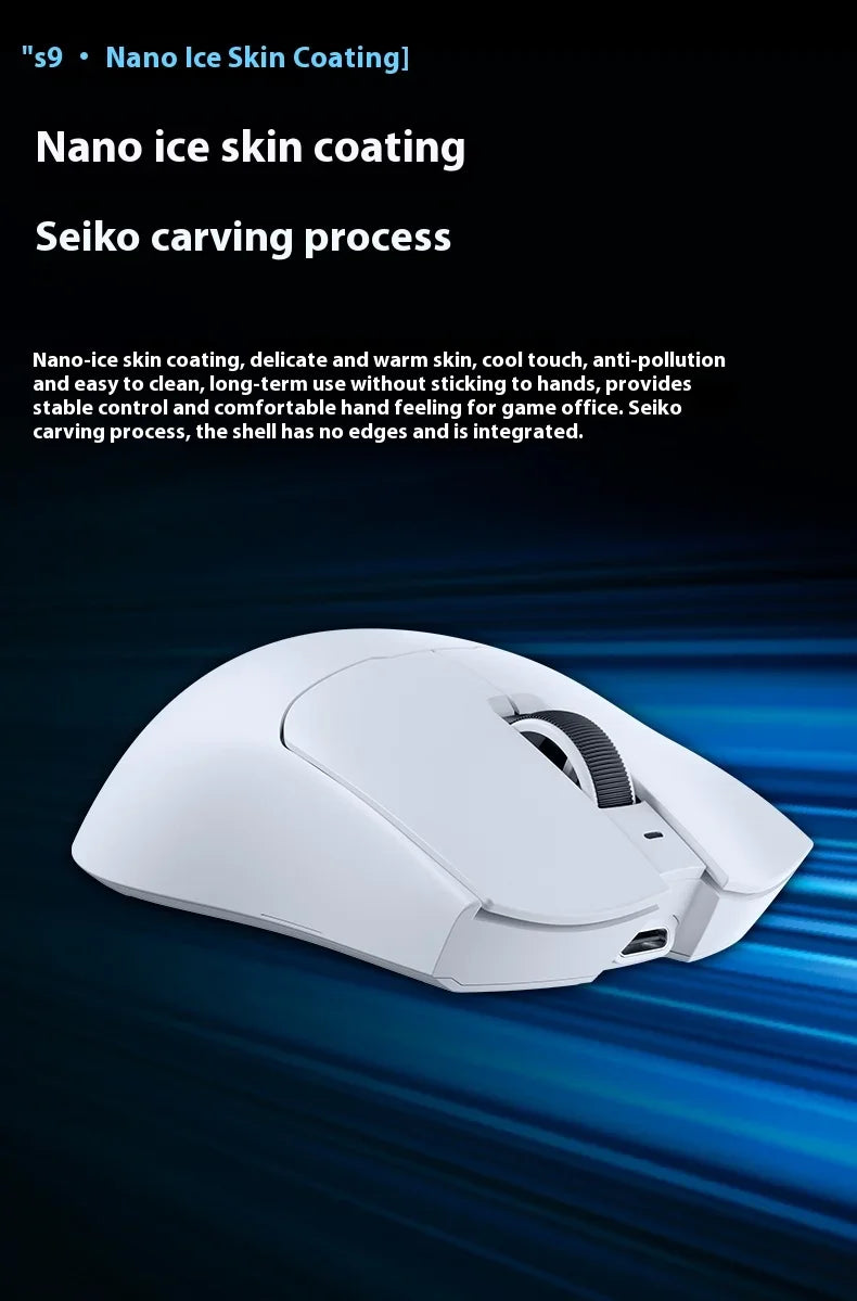 EWEADN S9 Pro/S9 Ultra Wireless Dual-model PAW3395/PAW3950 Lightweight Ergonomics Pc Accessories 8K E-sports Gamer Mouse Gift