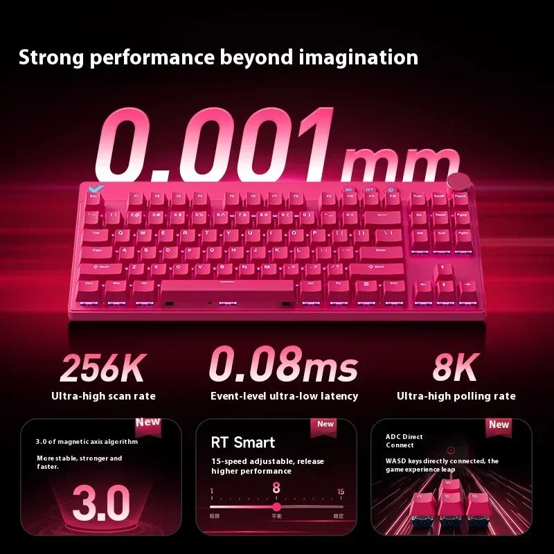 MCHOSE MIX87 Magnetic Switch Gaming Keyboards 8K 0.001mmRT RGB Light Custom Wired Mechanical Keyboard PC E-Sports Accessory Gift