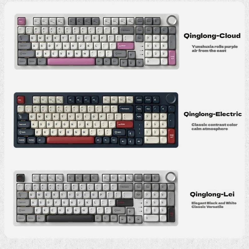 SKN Qinglong Mechanical Keyboard Three-Mode Connection Gasket Structure Hot Plug Low Latency Gaming Keyboard Work Effortlessly