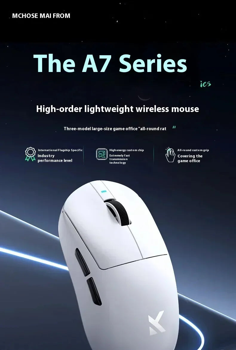 MCHOSE A7 Pro Ultra系列 2.4g無線遊戲電競滑鼠 PAW3950 客製化輕量化低延遲人體工學配件